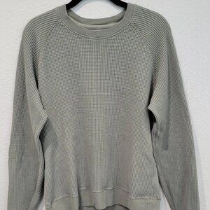 Billy Reid Waffle Thermal Cotton Blend Crewneck Shirt Sz M